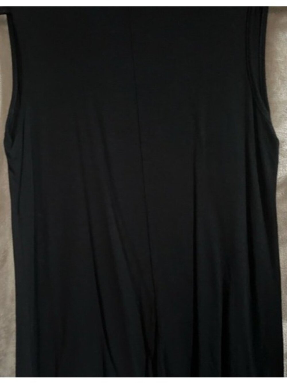 Jennifer Lopez Black Sleeveless Keyhole Neckline Choker Cut Top Tunic Collar (M) - Picture 15 of 16